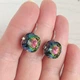 Серьги Hand Made винтажные с яркими кристаллами хамелеонами Сваровски цвета Vitrail Medium - изображение 2