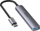 USB Hub Unitek 4-in-1 USB-C Space Grey (4894160050106) - obraz 2