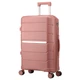 Валіза дорожня середня Semi Line 24 дюйми рожева золота Rose Gold з жорстким корпусом та надійною кодовою - изображение 1