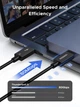 Кабель Thunderbolt 5 Ugreen L703 USB-C to USB-C быстрая зарядка PD3.1 240W для MacBook, iPad, Samsung, Xiaomi 120Gbps 16K/60Hz 1m Black (45996) - изображение 2