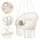 Крісло-гойдалка 4FIZJO Boho Dream 80 см з подушкою, підвісна, плетена Beige (P-5905973404549) - зображення 9