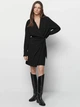 Платье на запах миди осеннее женское Massimo Dutti 6613505800c32 M Черное (1000000052490) - изображение 4