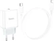 Мережевий зарядний пристрій з кабелем Hoco C104A Stage single port PD20W charger set (C to iP) (EU) White (6931474782908) - зображення 6