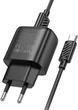 Сетевое зарядное устройство с кабелем Hoco C140A Smart single port QC3.0 charger set (Type-C) (EU) Black (6942007627825) - изображение 2