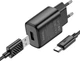 Сетевое зарядное устройство с кабелем Hoco C134A Solid single-port charger set (Type-C) (EU) Black (6942007621359) - изображение 3