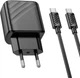 Мережевий зарядний пристрій з кабелем Hoco CS23A Sunlight dual-port PD30W+QC3.0 charger set (Type-C to Type-C) (EU) Black (6942007609968) - зображення 2