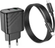 Мережевий зарядний пристрій з кабелем Hoco CS23A Sunlight dual-port PD30W+QC3.0 charger set (Type-C to Type-C) (EU) Black (6942007609968) - зображення 5
