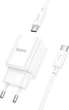 Мережевий зарядний пристрій з кабелем Hoco C148A Charm single port PD30W charger set (C to C) (EU) White (6942007630320) - зображення 6