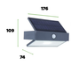 Kinkiet solarny z czujnikiem Lutec Arrow LED 2.3W 5000K 180lm IP44 (6939412046402) - obraz 3