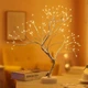 Декоративний світильник нічник Дерево Бонсай Tree Decorative LED світлодіодний від USB або батарейок Золотистий - зображення 2