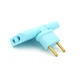 Тройник + переходник 3 in 1, UK/US-EU, 220В, 10А, поворотный 180°, Blue - изображение 4