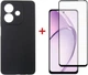 Комплект чохол для смартфона + скло OPPO A40/A40m DENGOS Carbon Black (DG-KM-159) - зображення 1