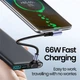 Кабель угловой USB Type-C M/M Fast Charge PD66W 6A Silver/Black, 25 см (48887) - изображение 3