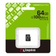 Карта пам`яті MicroSDXC 64GB UHS-I Class 10 Kingston Canvas Select Plus R150MB/s (SDCS3/64GBSP) - изображение 3
