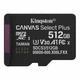 Карта памяти MicroSDXC 512GB UHS-I Class 10 Kingston Canvas Select Plus R150MB/s (SDCS3/512GBSP) - изображение 1