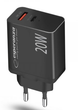 Мережевий зарядний пристрій Esperanza 20W USB-C + USB-A Black (5901299960561) - зображення 2