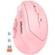 Беспроводная вертикальная мышь Meetion BTM008 Pink, Bluetooth+2.4G, эргономика 57°, аккумулятор до 400 часов - изображение 3