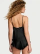 Піжама (майка + шорти) Victoria's Secret Very Sexy Satin Rose Lace-Trim Cami & Flutter Short Set L Чорний (26953912) - изображение 2