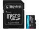 Карта пам'яті Kingston 256GB microSD C10 UHS-I U3 A2 V30 + SD Adapter (SDCG4/256GB) - изображение 1