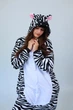Женская кигуруми пижама взрослая и подростковая Kigurumi Зебра Черный XL 175-185 см. (1043) - изображение 3