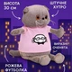 Мягкая игрушка Котик Басик — плюшевый серый кот, 30 см в розовой футболке, арт. M47440-1 - изображение 7