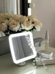 Светодиодное LED зеркало с поворотом на 360° и присоской для стены у для ванной, для макияжа (5-кратное увеличение,Регулировка света) - изображение 3