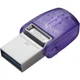 Флеш-накопичувач USB3.2 128GB Type-C Kingston DataTraveler microDuo 3C (DTDUO3CG3/128GB) Фіолетовий 34454 - изображение 2