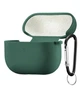 Силиконовый чехол Silicone Case для AirPods 4 pine green с микрофиброй зеленый с карабином - изображение 1