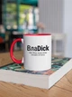 Кружка керамическая именная с принтом "ВлаDick" 330 мл для напитков белая с красной ручкой на подарок Владу - изображение 2