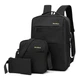 Рюкзак Backpack 9018 с сумкой и кошельком 3 в 1 для путешествий и школы Черный - изображение 1