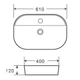 Раковина накладная Mixxus Premium ELLIPSE-0204 600х380х115mm с отверстием под смеситель (MP6679) - изображение 6