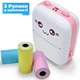 Портативный термопринтер JETIX Mini printer Pink с набором цветной термобумаги (3 рулона) - изображение 1
