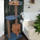 Высокий комплекс для кота с домиком когтеточка кошке Лили 2 130х60х45см сине бежевый - изображение 3
