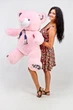 Медведь с шарфом Teddy Boom Клетка 130 см розовый - изображение 3