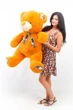 Іграшковий ведмедик з шарфом Teddy Boom Клітина 130 см карамель - зображення 2