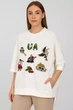 Женский свитшот oversize "Кобзар" с вышивкой и боковыми карманами Modna KAZKA MKNK5678 - 42/44, Білий - изображение 2