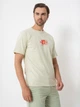 Футболка хлопковая длинная мужская Jack & Jones 12281808 XL Celadon Tint с принтом (5715720883479) - изображение 1