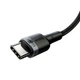 Кабель для быстрой зарядки 100W|5A Baseus Cafule PD2.0 flash charging CATKLF-SCG1 USB Type-C-Type-C 1м Black+Gray - изображение 4