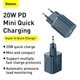Мережевий зарядний пристрій адаптер Baseus Super Si Quick Charger (CCSUP-B03) |1Type-C, 20W/3A, підтримка швидкої зарядки QC/PD, багаторівневий захист, універсальна сумісність, компактний| Синій - зображення 7