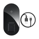 Беспроводная зарядная станция Baseus Simple 2in1 Wireless Charger Pro Edition (WXJK-C02) |15 Вт, быстрая зарядка, широкая совместимость, одновременная зарядка 2 устройств, многоуровневая защита, для смартфона и наушников, LED-индикатор| Черный - изображение 1