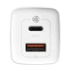 Сетевое зарядное устройство адаптер Baseus GaN2 Lite Quick Charger (CCGAN2L-B02) |1USB/1Type-C, 65W/3A, поддержка быстрой зарядки PD/QC, многоуровневая защита, универсальная совместимость, технология GaN| Белый - изображение 5