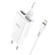 Сетевое зарядное устройство адаптер Hoco C88A Star Round |2USB, 12W/2.4A, многоуровневая система защиты, универсальная совместимость| + Кабель Lightning в комплекте |1 м| Белый - изображение 1