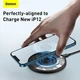 Беспроводная зарядка Baseus Simple Magnetic Wireless Charger (WXJK-E02) |15 Вт, быстрая зарядка, широкая совместимость, многоуровневая защита, для смартфона или наушников, компактная, магнитное крепление| Прозрачно-черный - изображение 4