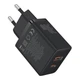 Сетевое зарядное устройство адаптер Baseus Cube Fast Charger |1USB/1Type-C, 30W/3A, поддержка быстрой зарядки PD/QC, многоуровневая защита, универсальная совместимость| Черный - изображение 2