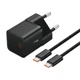 Сетевое зарядное устройство адаптер Baseus GaN5 Fast Charger (mini) |1Type-C, 20W/3A, поддержка быстрой зарядки QC/PD, многоуровневая защита, широкая совместимость, компактный| + Кабель Type-C to Type-C |100W, 1m| Черный - изображение 1