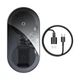 Беспроводная зарядная станция Baseus Simple 2in1 Wireless Charger Pro Edition (WXJK-C02) |15 Вт, быстрая зарядка, широкая совместимость, одновременная зарядка 2 устройств, многоуровневая защита, для смартфона и наушников, LED-индикатор| Прозрачно-черный - изображение 1