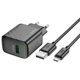 Сетевое зарядное устройство адаптер Hoco Rich CS21A |1USB, 18W/3A, поддержка быстрой зарядки QC, многоуровневая защита, широкая совместимость| + Кабель Micro USB в комплекте |1 м| Черный - изображение 4