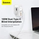 Сетевое зарядное устройство адаптер BASEUS GaN2 Pro Quick Charger (CCGAN2P-L02) |2USB/2Type-C, 5A/100W, поддержка быстрой зарядки QC/PD, многоуровневая система защиты, универсальная совместимость, технология GaN| Белый - изображение 7