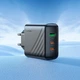 Сетевое зарядное устройство адаптер Hoco CS26A Article |1USB/2Type-C, 45W/3A, поддержка быстрой зарядки PD/QC, многоуровневая защита, универсальная совместимость, высокая мощность| Черный - изображение 2