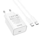 Сетевое зарядное устройство Hoco C143A, Type-C, PD, white, кабель Type-C to Type-C - изображение 3
